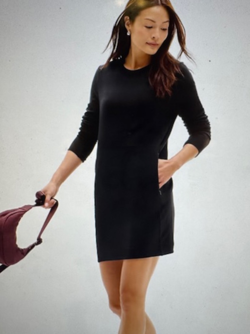 SOLD OUT ONLINE! NEW W/ TAGS Athleta Coaster Luxe $89 Black Sweatshirt Dress, L